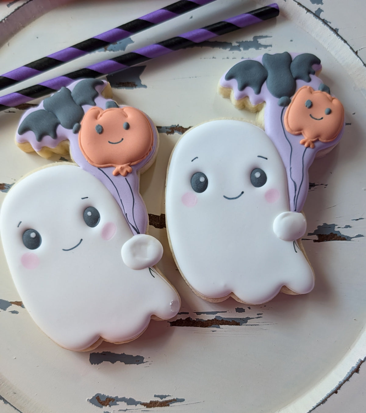 Single ghost balloon cookie