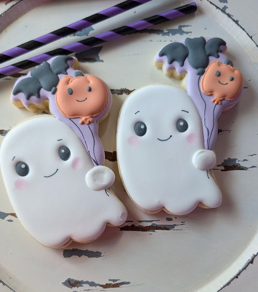 Single ghost balloon cookie